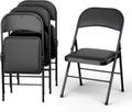 4 Pack Leather Chair Foldable & Stackable - Space Saving Seats