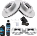 Front Brake Pad & Rotor Kit with Calipers - Ceramic G-Coated