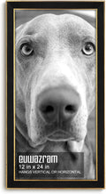 Suede 12x24 Frame - Elegant Black 12 x 24 Poster Frame