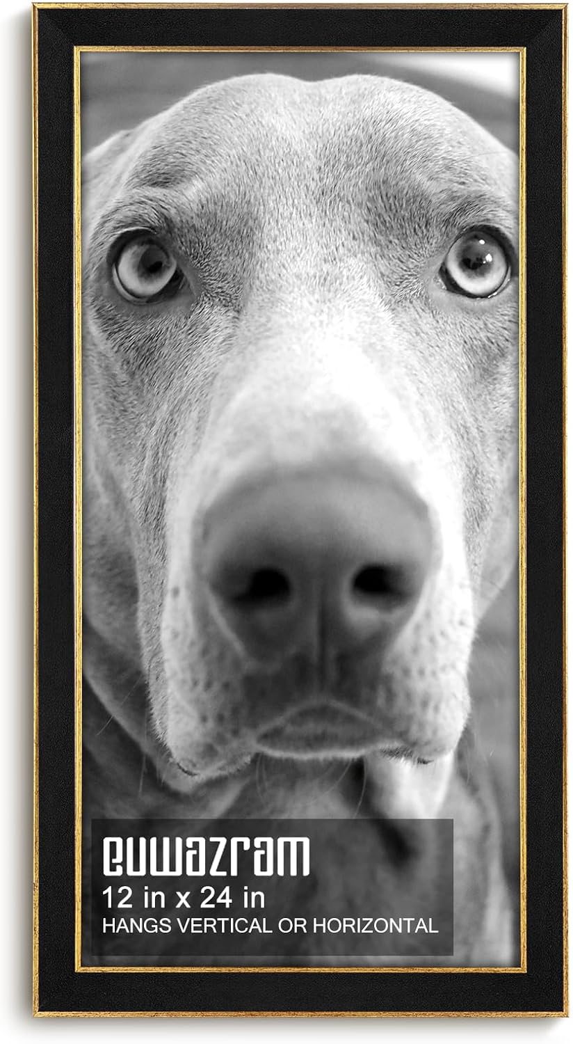 Elegant Black Suede 12x24 Frame for Artwork and Photos