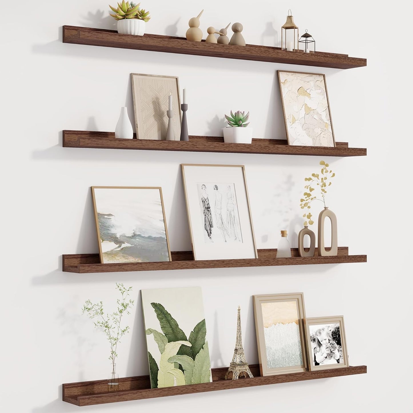 Picture Ledge Shelf for Wall - Floating Shelves Set of 4