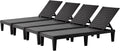 Chaise Lounge Outdoor Set of 4 - Adjustable Waterproof Pool Chairs