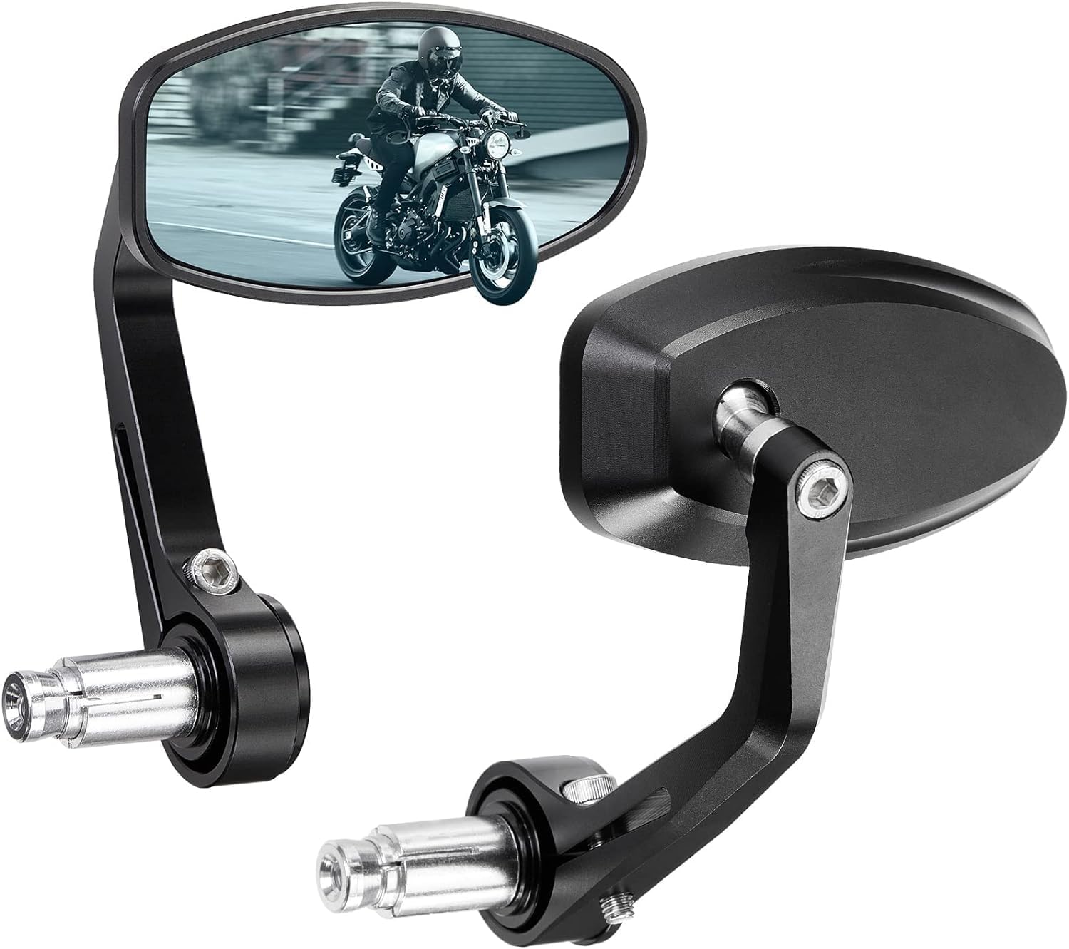 KEMIMOTO Motorcycle Handlebar Bar End Mirror for Safety