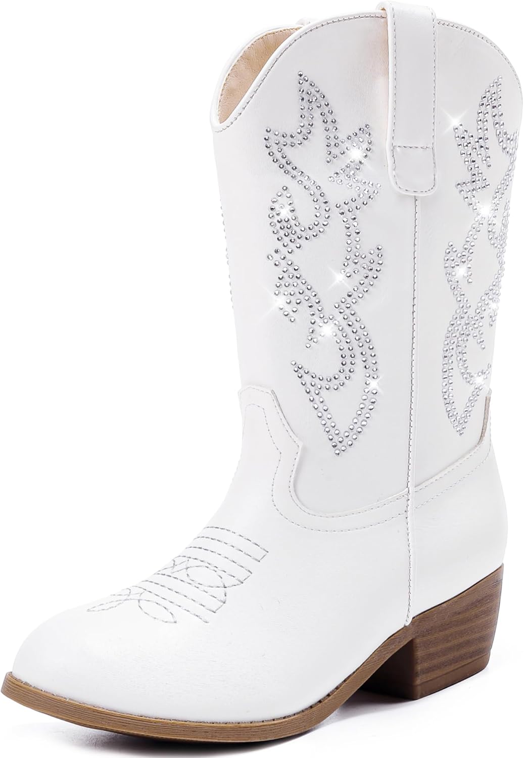 Cowboy Boots for Girls Mid Calf Pointed Toe Stylish Design