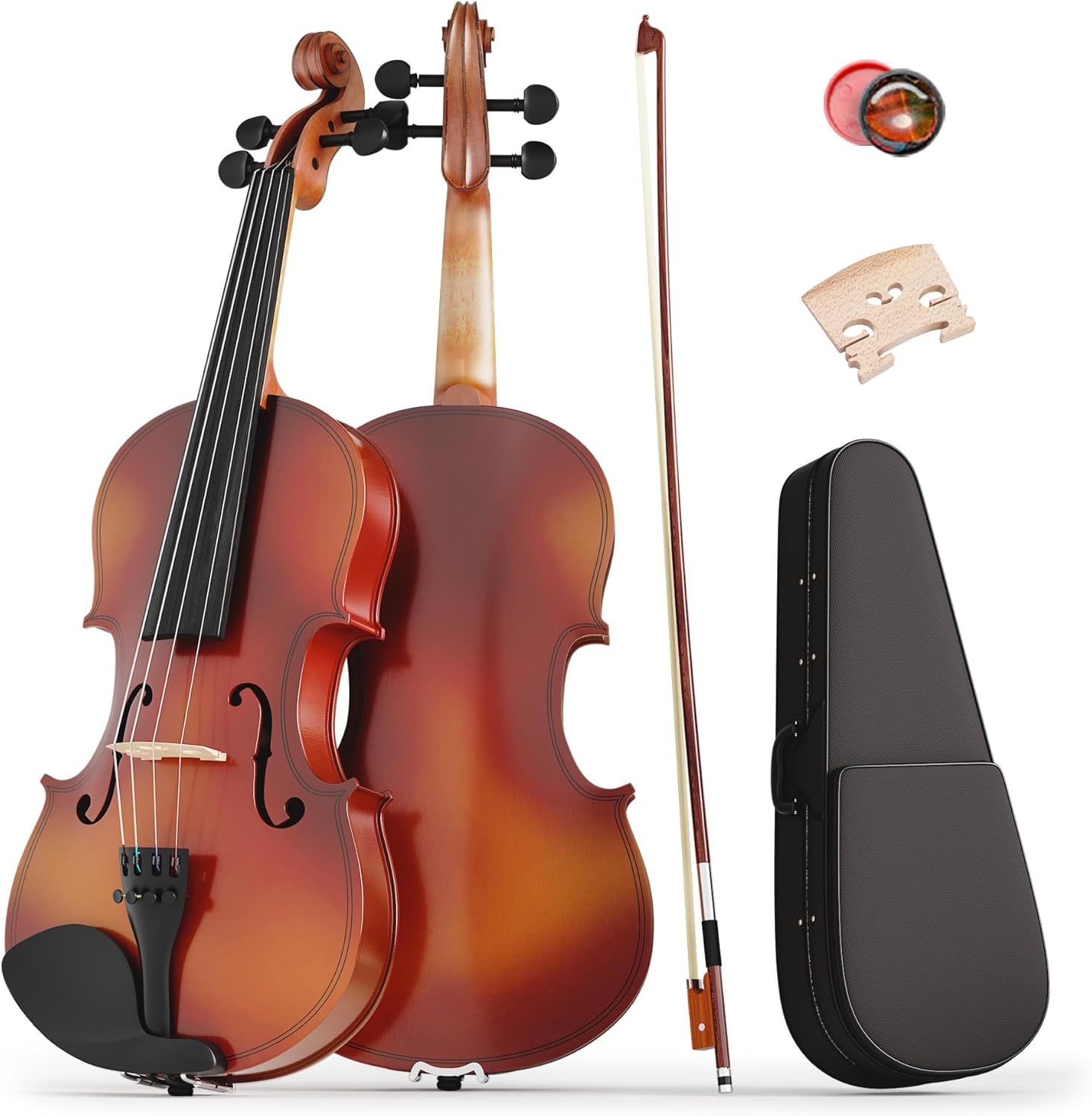 1/4 Beginner Violin Kit for Young Musicians with Case and Bow