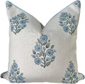 The Camille Floral Block Print Pillow Cover for Elegant Decor
