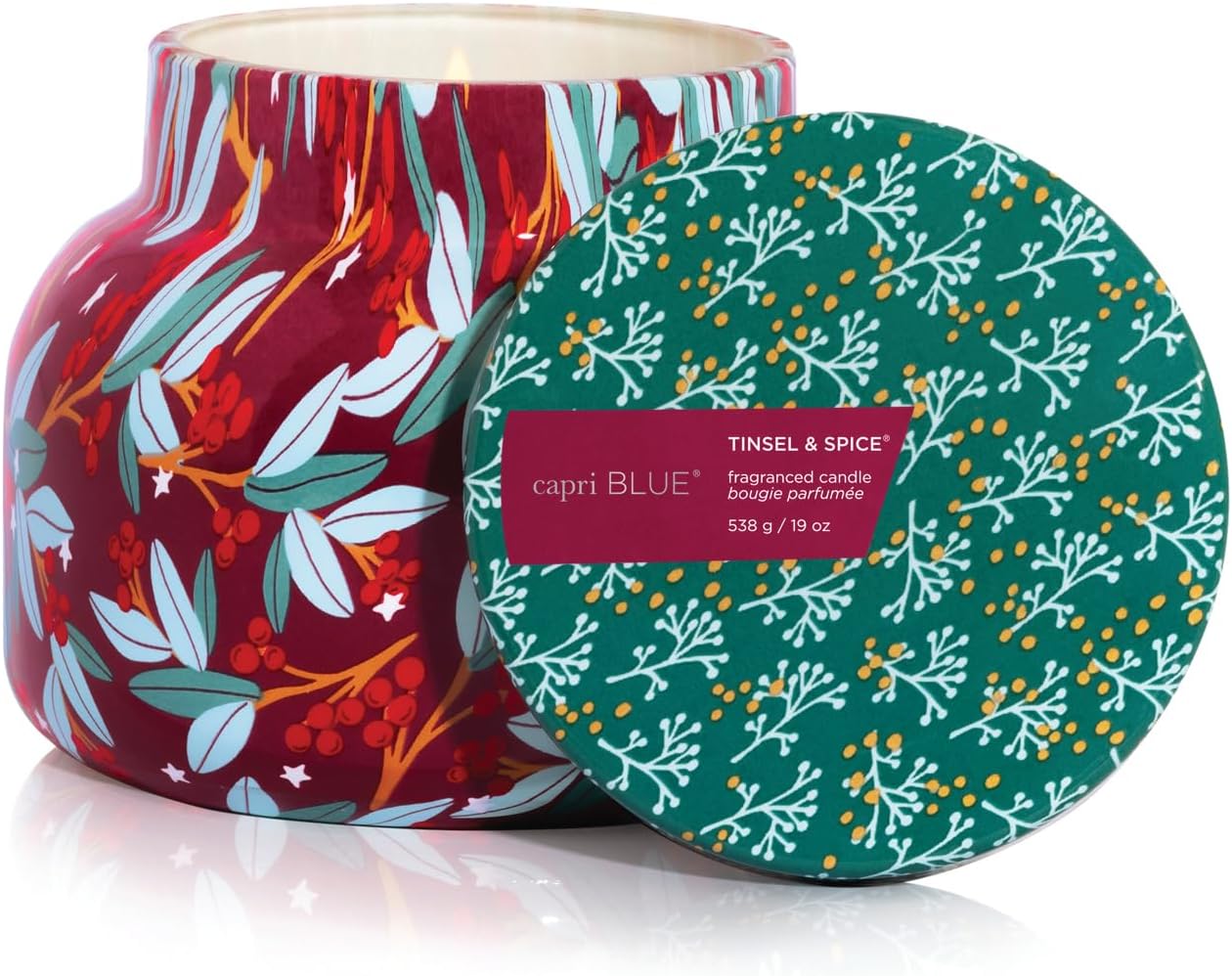 Capri Blue Tinsel & Spice Holiday Candle - Luxury Scented Candle