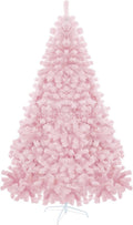 6FT 1,300 Tips Artificial Christmas Pine Tree - Flocked Pink Holiday