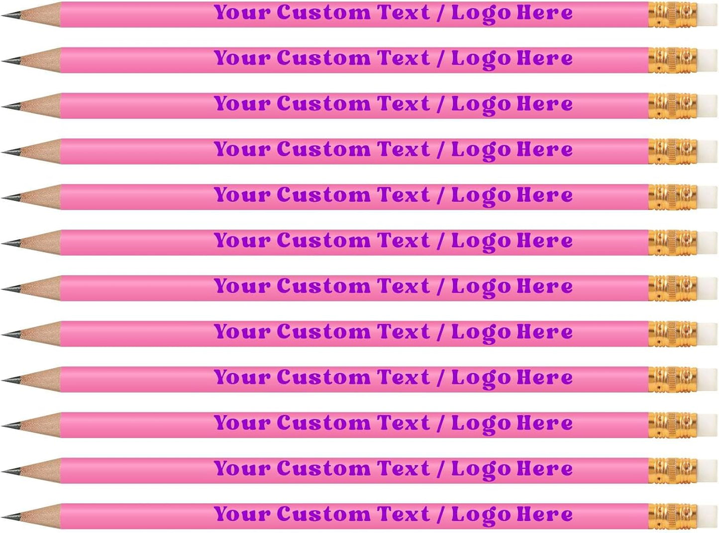 Personalized Pencils for Custom Imprinting - 24 Pack in Pink