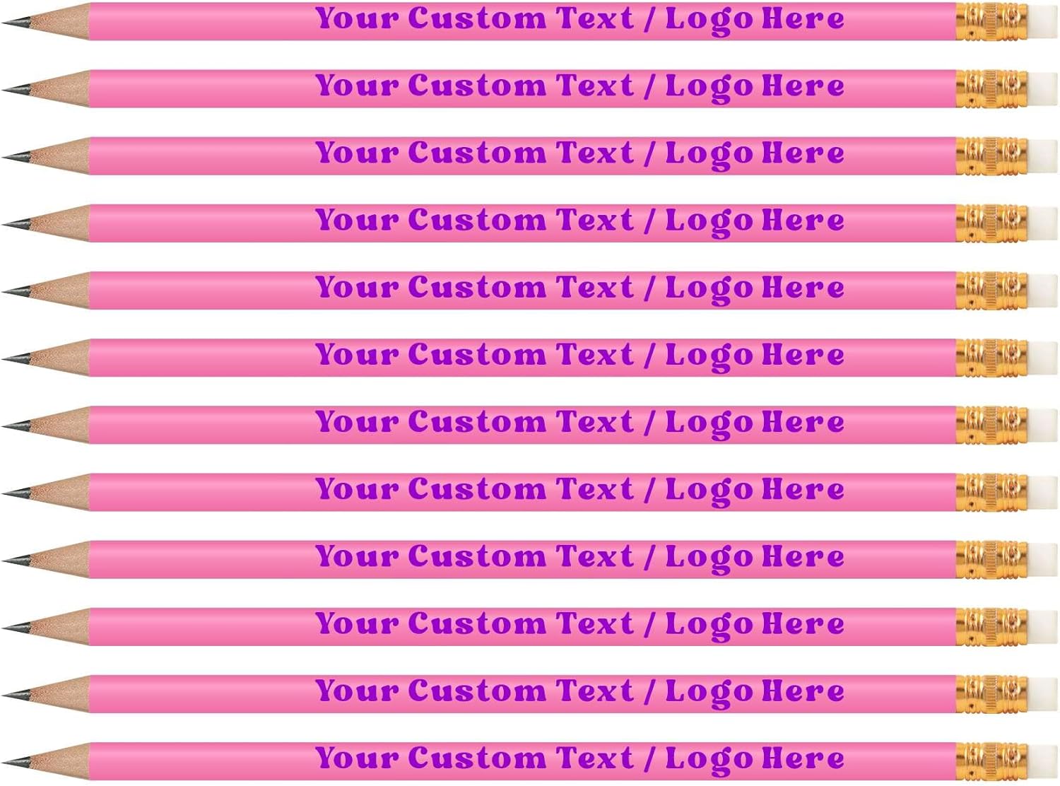 Personalized Pencils for Custom Imprinting - 24 Pack in Pink