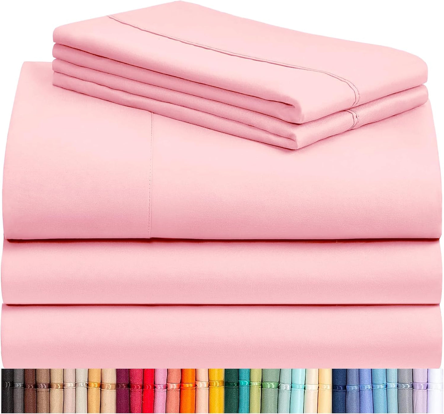 LuxClub 5 PC Sheet Set for Split King - Silky Soft Bedding