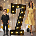 Pooqla 4 FT Light Up Marquee Number 7 for Birthday Parties