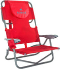 Ostrich Face Hole Beach Chair Backpack - Red Comfortable Lay-Flat