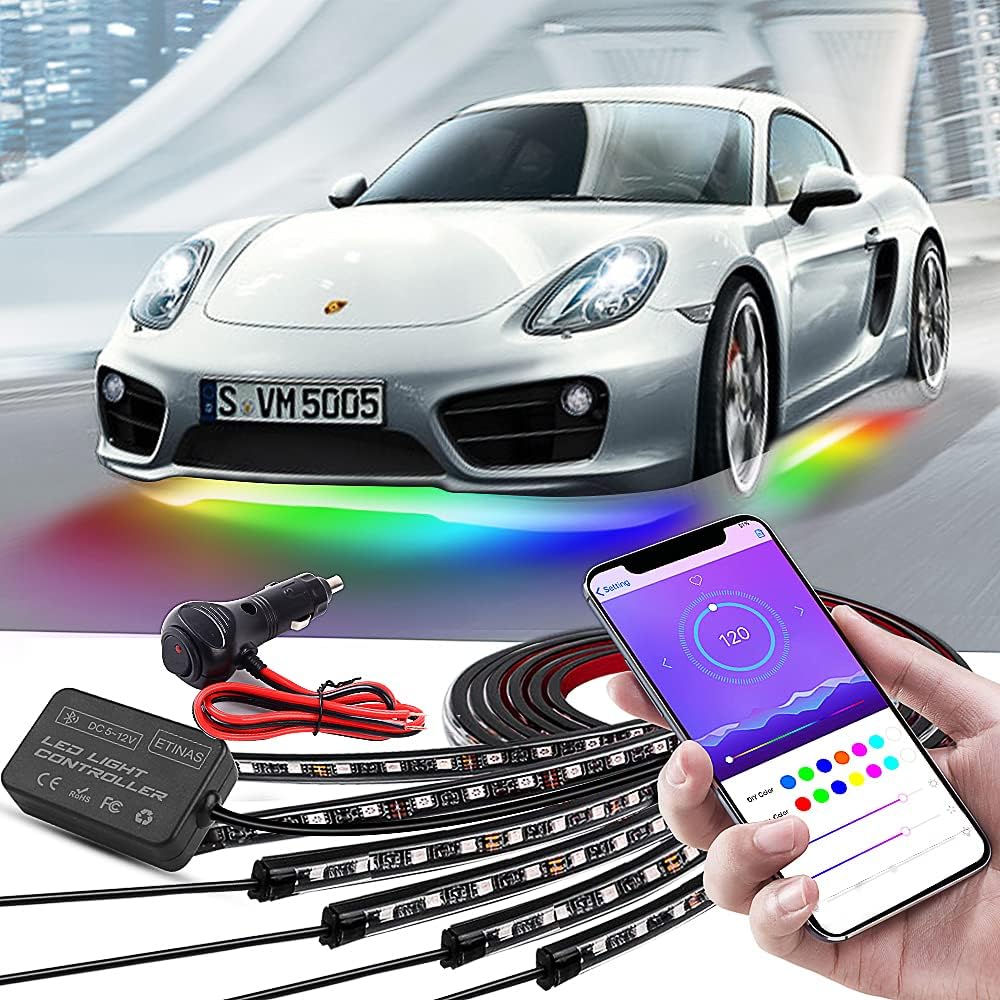 Car Underglow Lights Kit with Bluetooth Control for All Vehicles