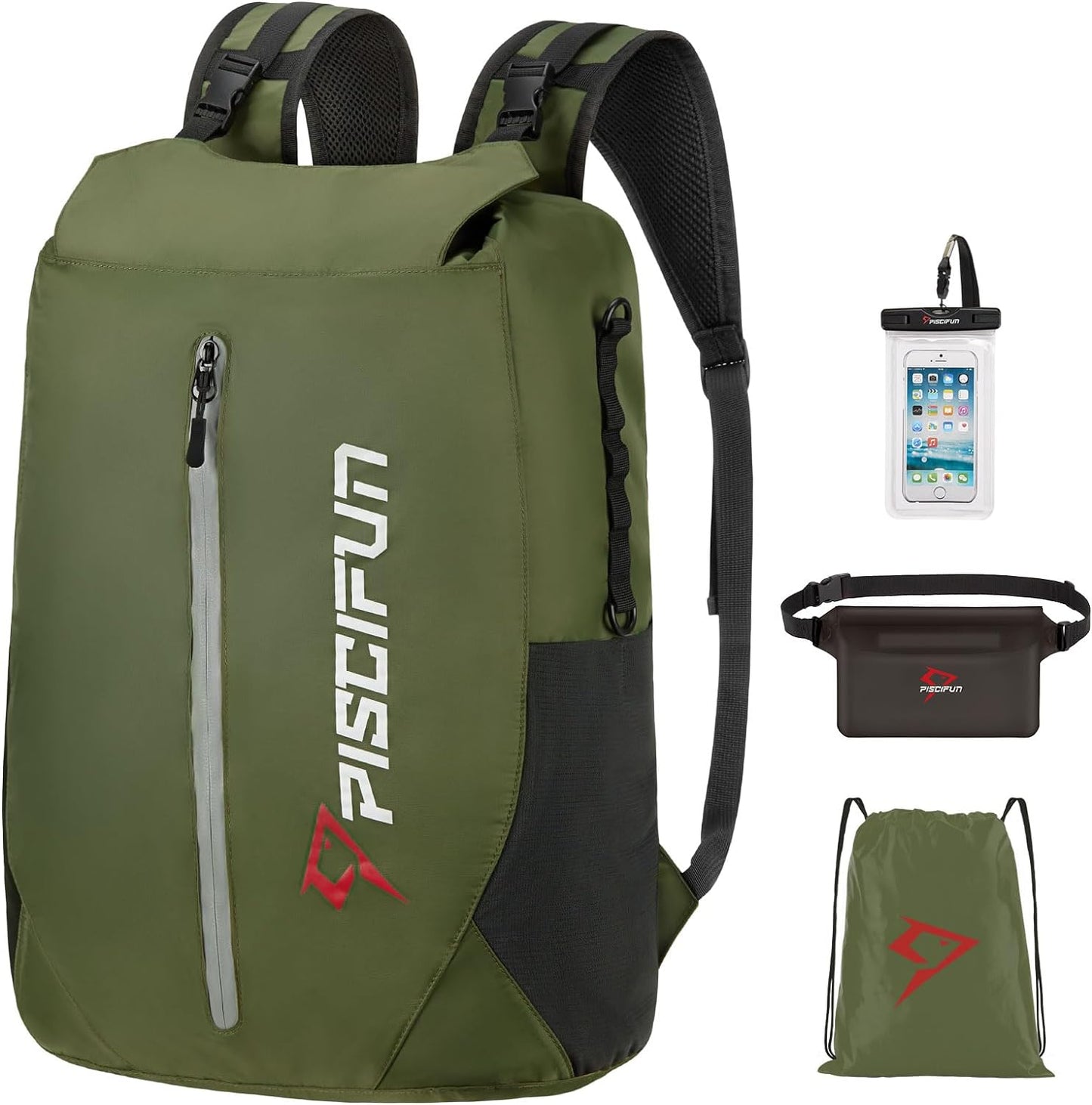 Piscifun Waterproof Dry Bag Set - 3 Sizes, Waist Pouch, Phone Case!