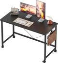 Rolling Computer Desk with Wheels 40 in - Portable Compact Workstation