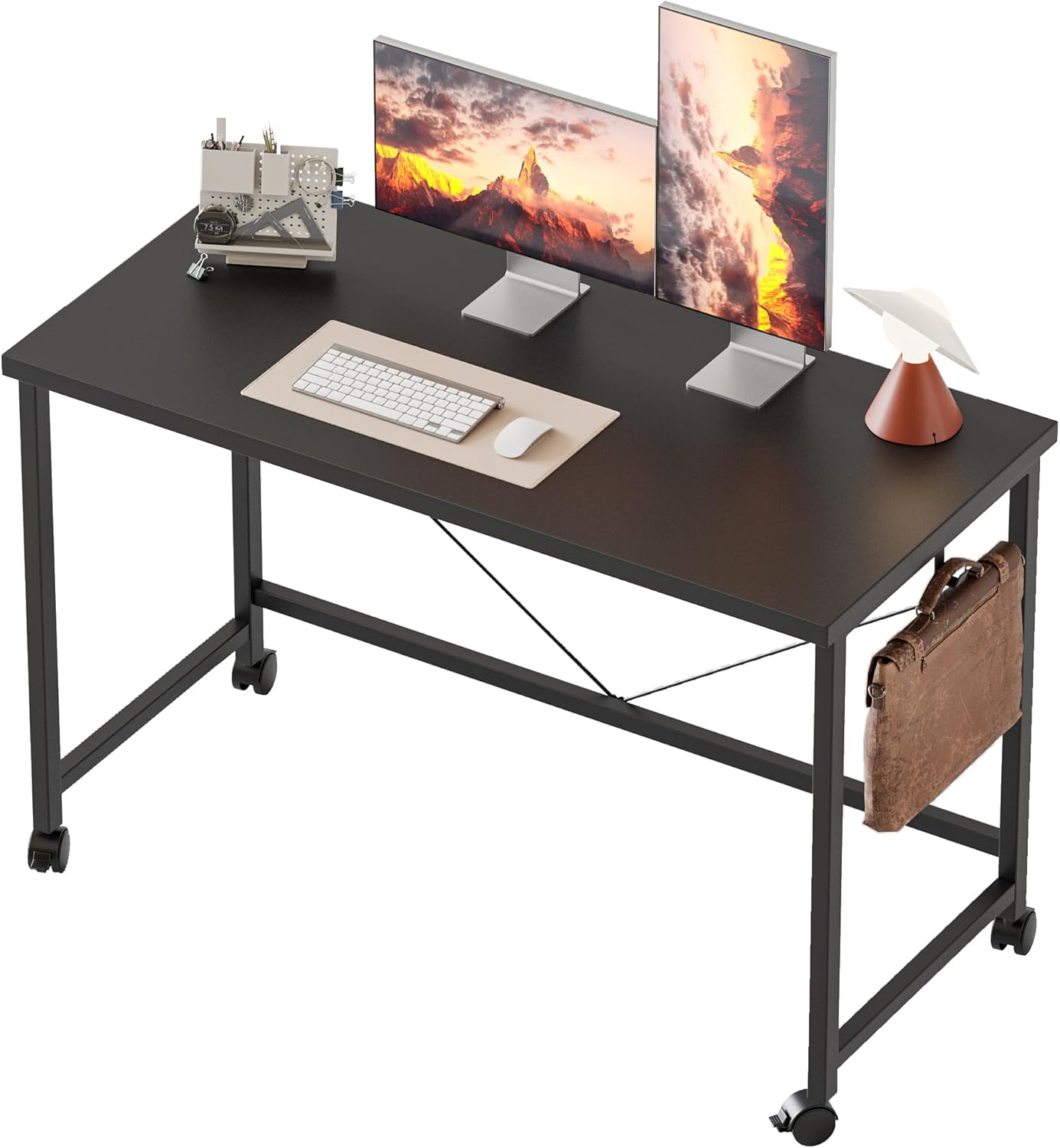 Rolling Computer Desk with Wheels for Small Spaces and Home Office