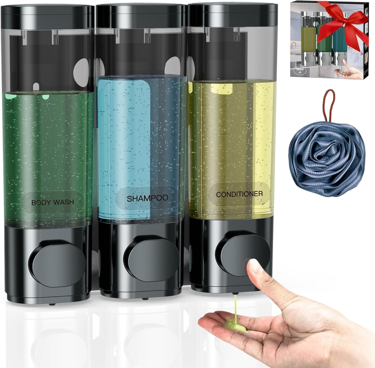 3 Chamber Wall-Mounted Dispenser Set