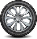 LYDS Spyder S Silver 17 in Premium ABS Hubcap Set of 4 - Durable Fit