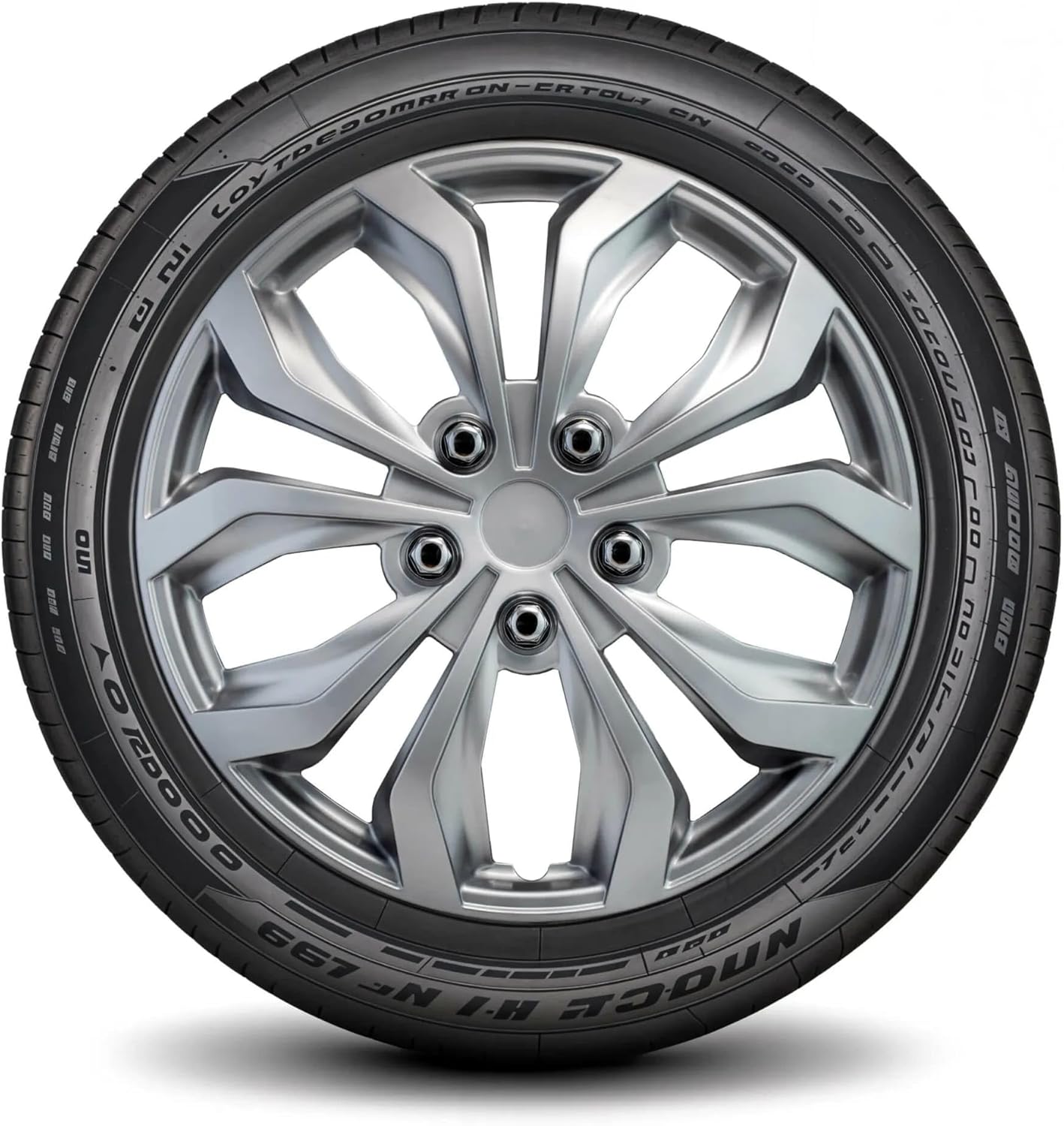 LYDS Spyder S Silver Universal 17 inch Premium ABS Hubcap Set