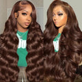 30inch Chocolate Brown Lace Front Wig Human Hair for Women