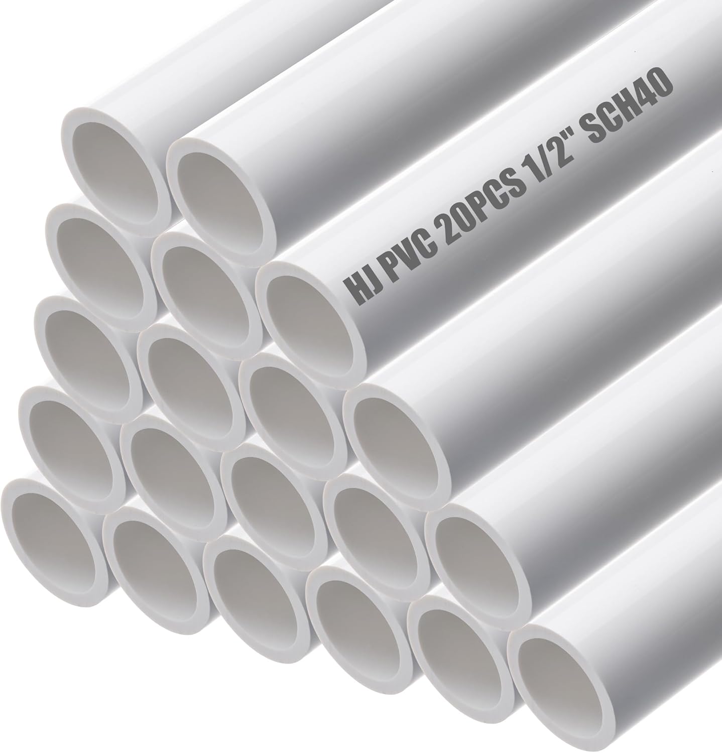 HJ 4FT PVC Pipe 20PCS White Sch40 for DIY Projects and More