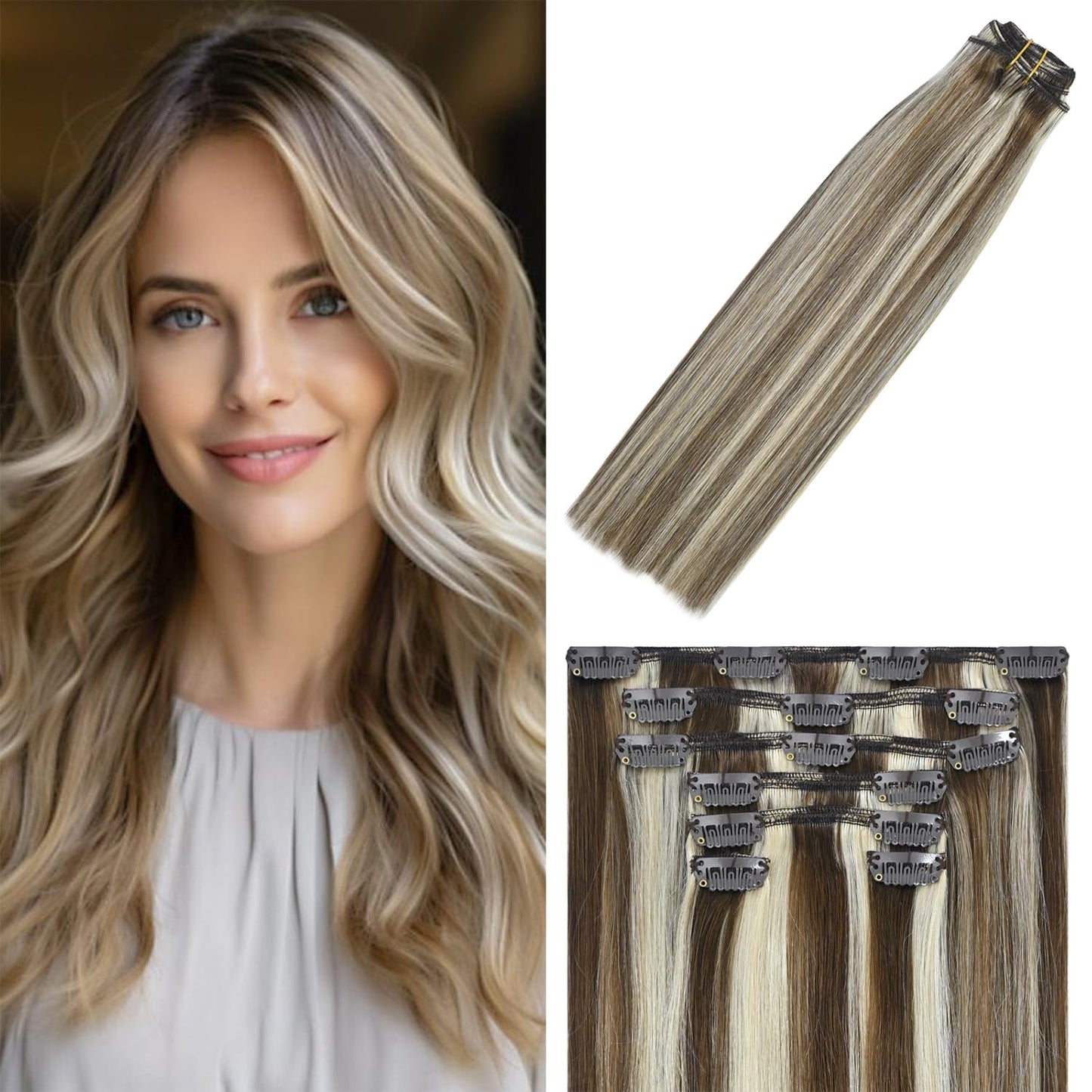 WindTouch Clip In Hair Extensions for Natural Balayage Look