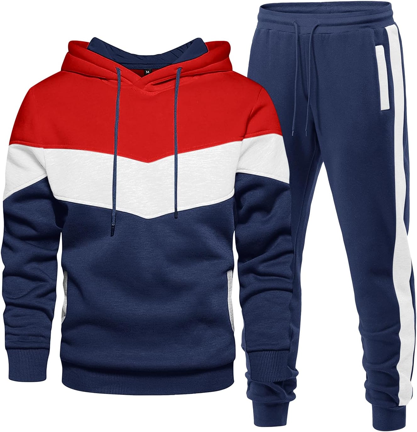 Men's Hoodie Tracksuit 2 Pieces Set for Athletic Casual Wear