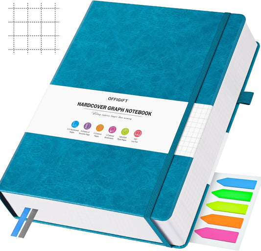 Premium Grid Paper Notebook, 312 Pages, No Bleed, Math Notes, A5 Hardcover