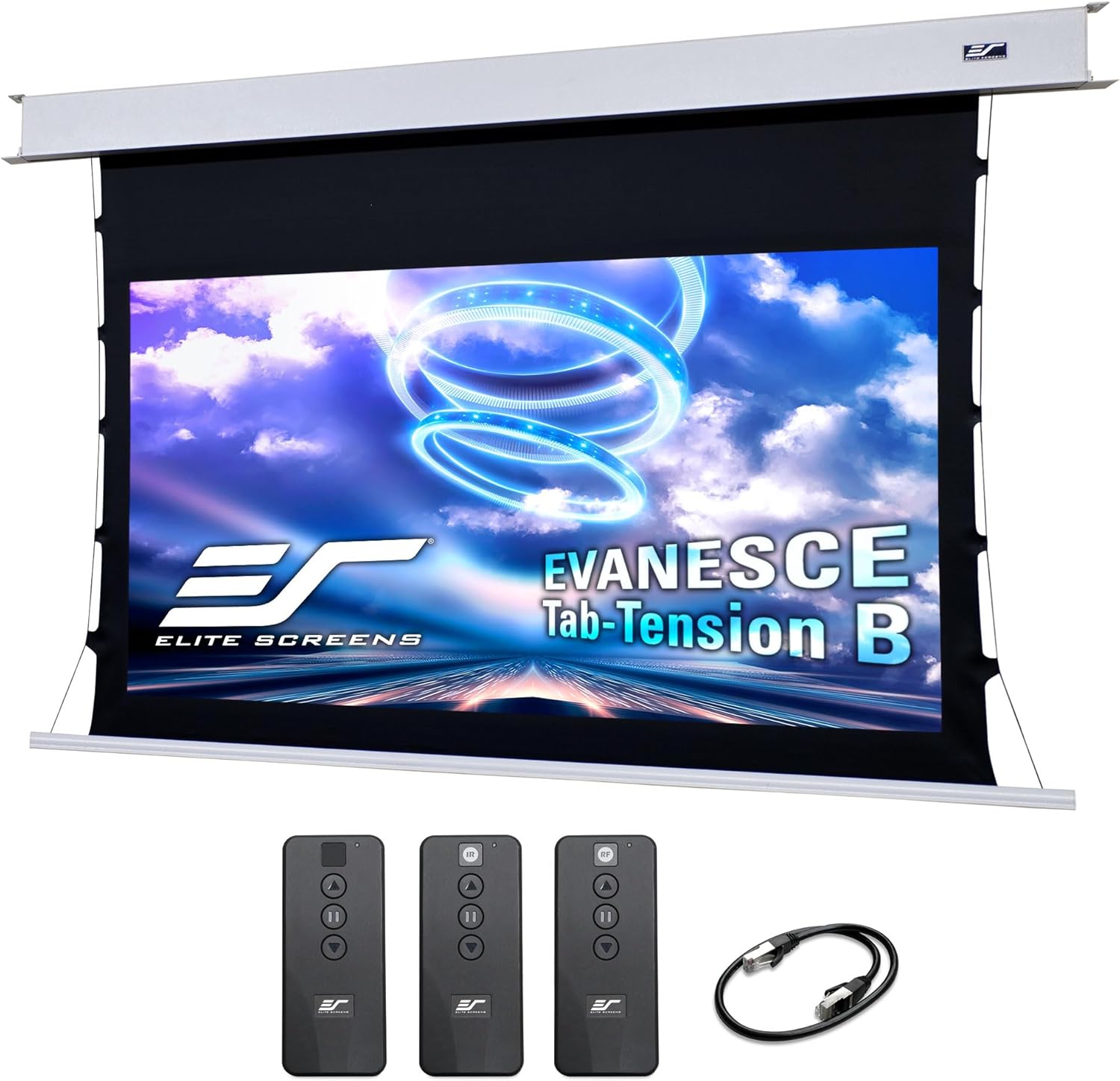 92 4K Electric Tab-Tension Projector Screen by Elite Screens