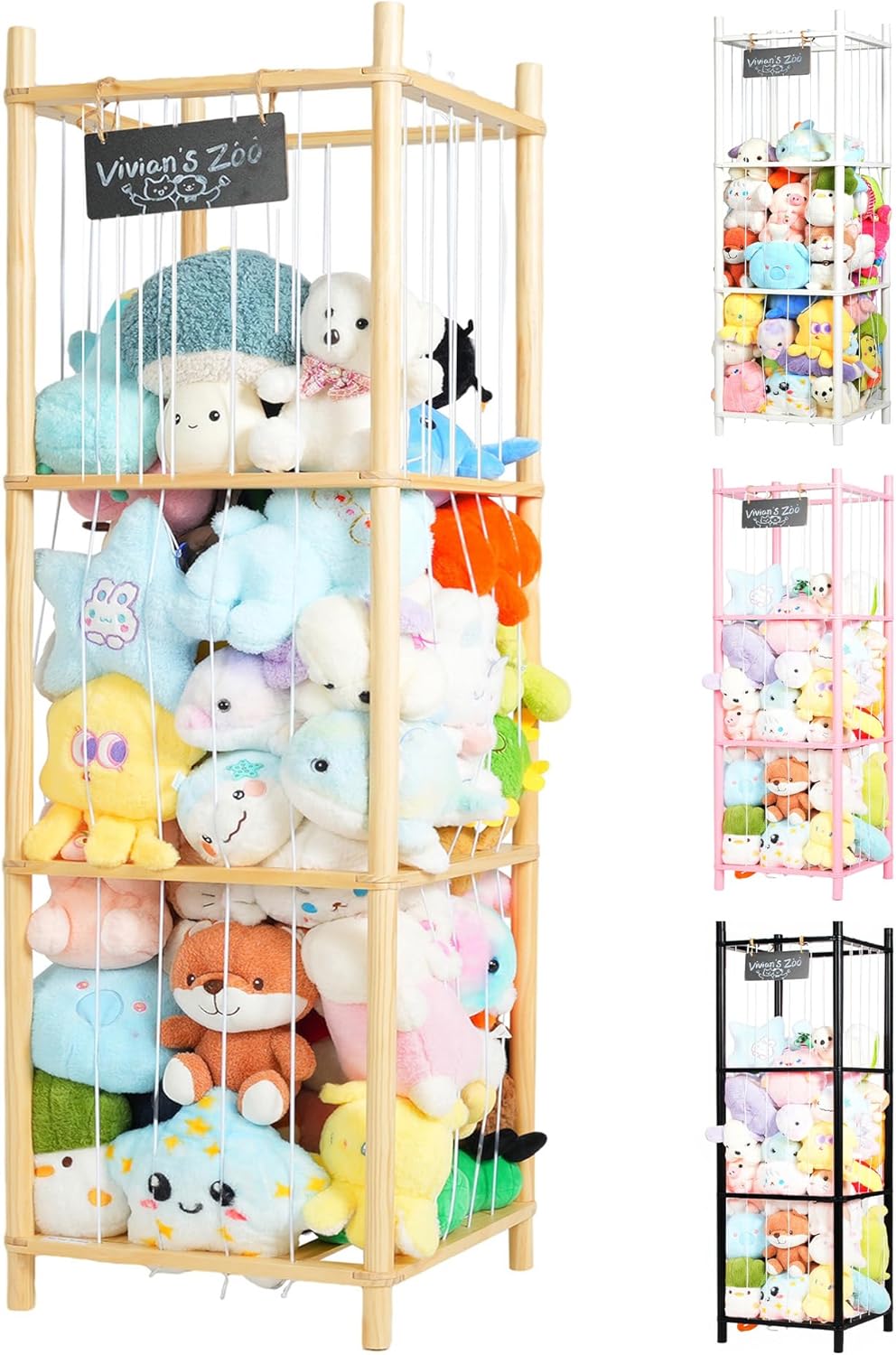Large Stuffed Animal Storage Zoo for Kids - Space Saving Toy Holder