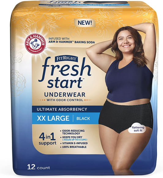 FitRight Fresh Start XXL Incontinence Underwear, Ultimate Odor Control