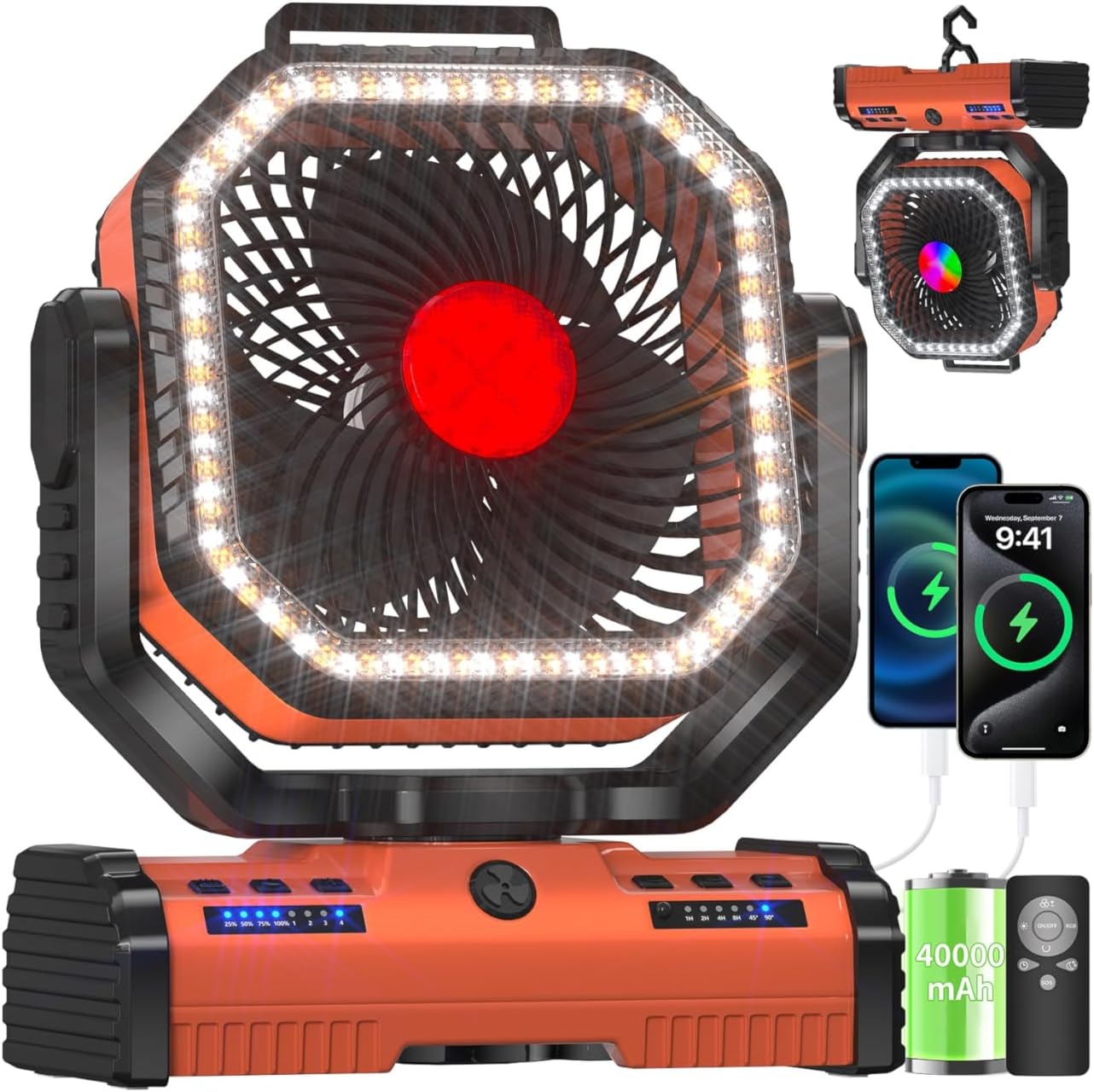 12 Inch Portable Camping Fan with 40000mAh Battery Power