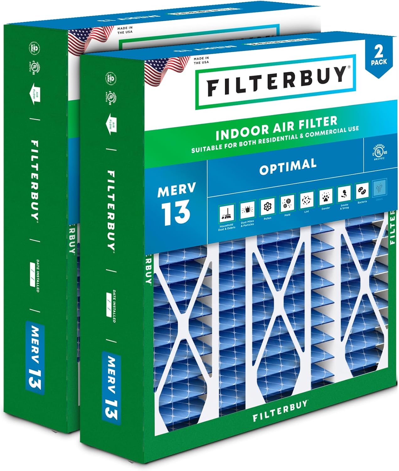 Filterbuy 20x25.25x3.5 Air Filter MERV 13 for Optimal Defense