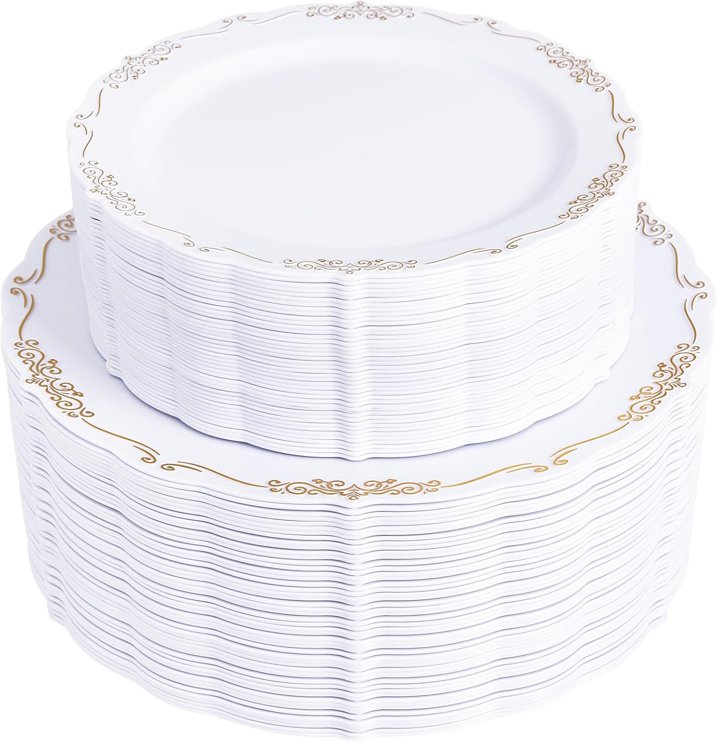 Elegant Gold Plastic Disposable Plates for Upscale Events