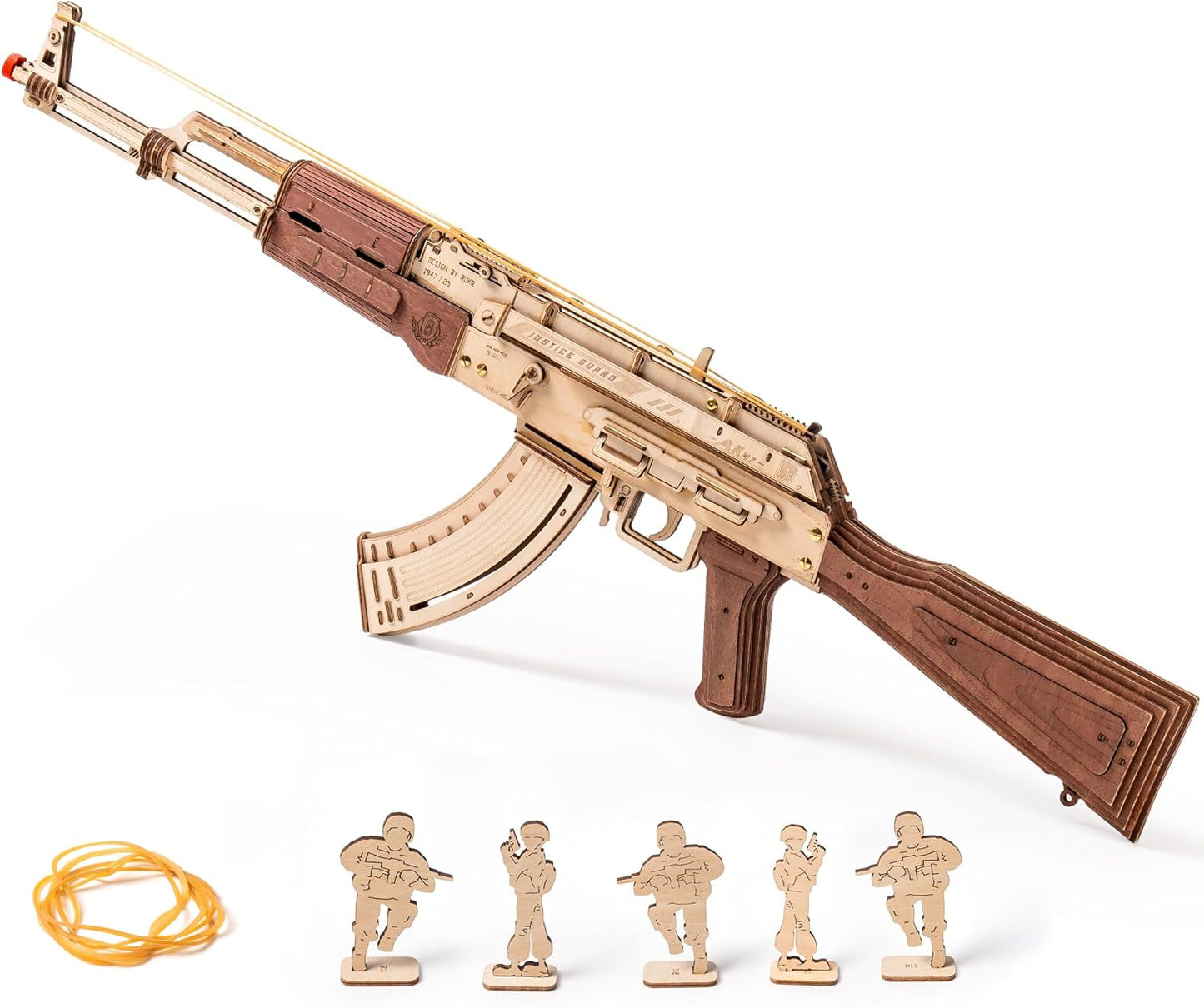 ROKR 3D Puzzles for Adults - Wooden AK47 Rubber Bands Shooter