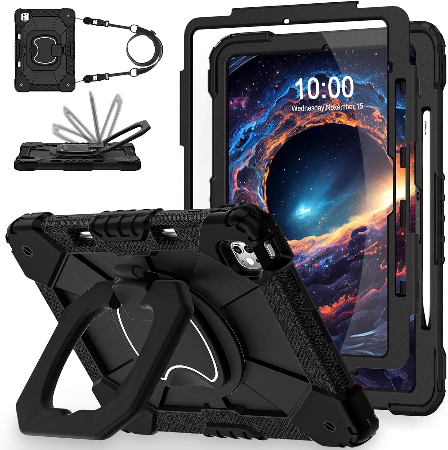 WESOROL iPad Pro 13 Inch Case with 360 Rotating Stand & Strap