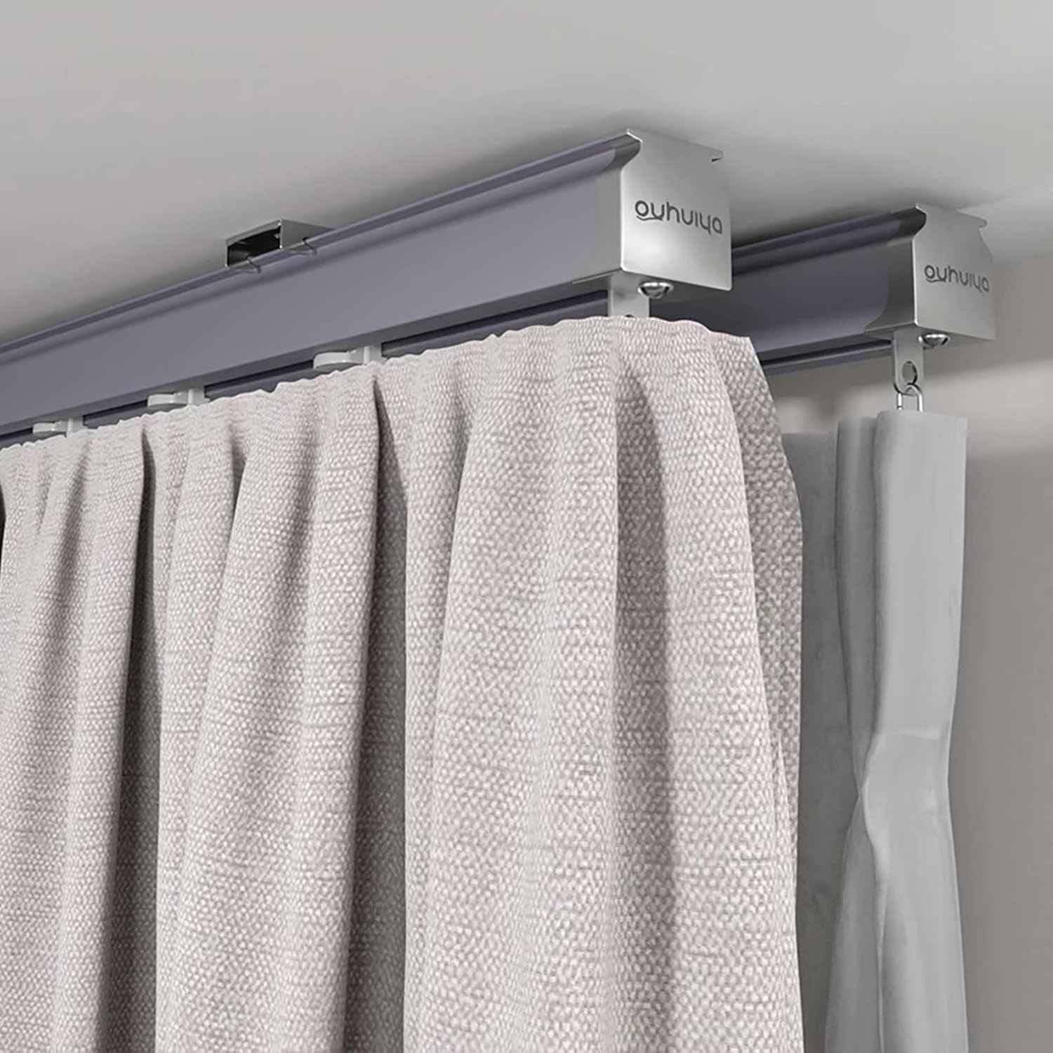 Purple Double Curtain Track - Sleek & Functional