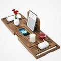 Premium Teak Bathtub Tray Caddy - Expandable Slip-Resistant Bath Tray
