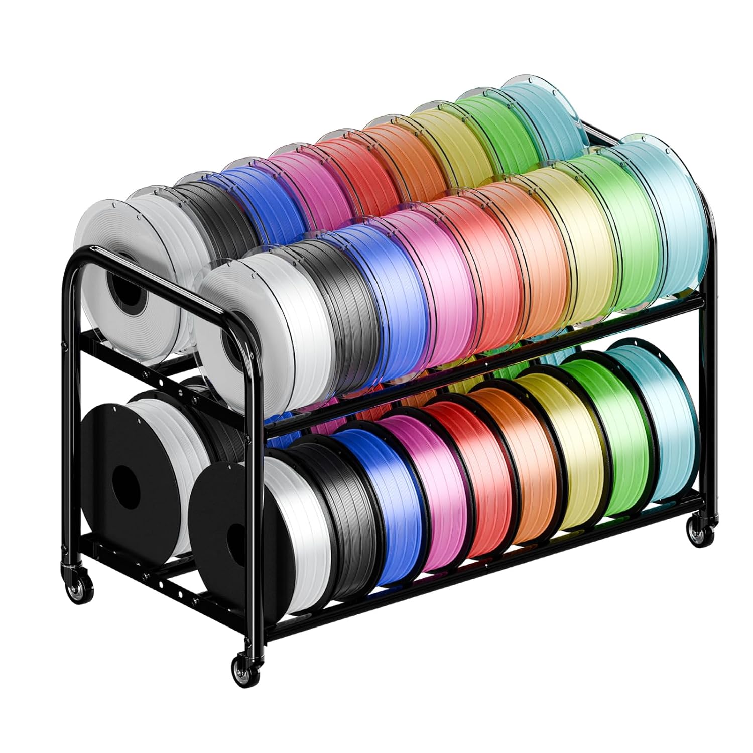 2-Tier Under Desk Filament Storage Rack for 3D Printing Needs