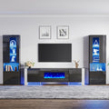 AMERLIFE 80 Fireplace TV Stand Set - Stylish Storage & Cozy Flames