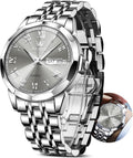 OLEVS Classic Men Watch with Date and Week - Classic Roman Dial