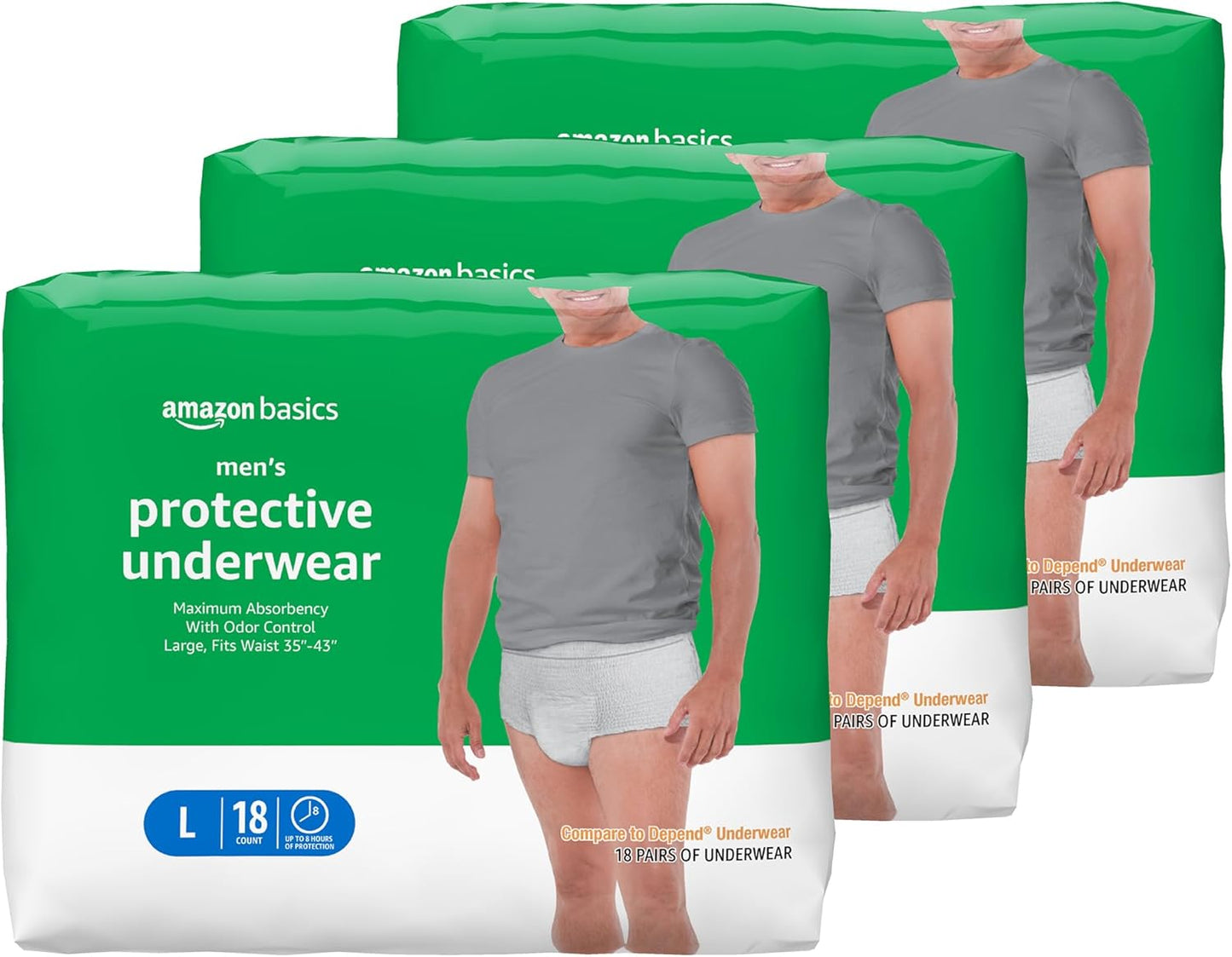 Maximum Absorbency Incontinence Underwear for Men, Large Size