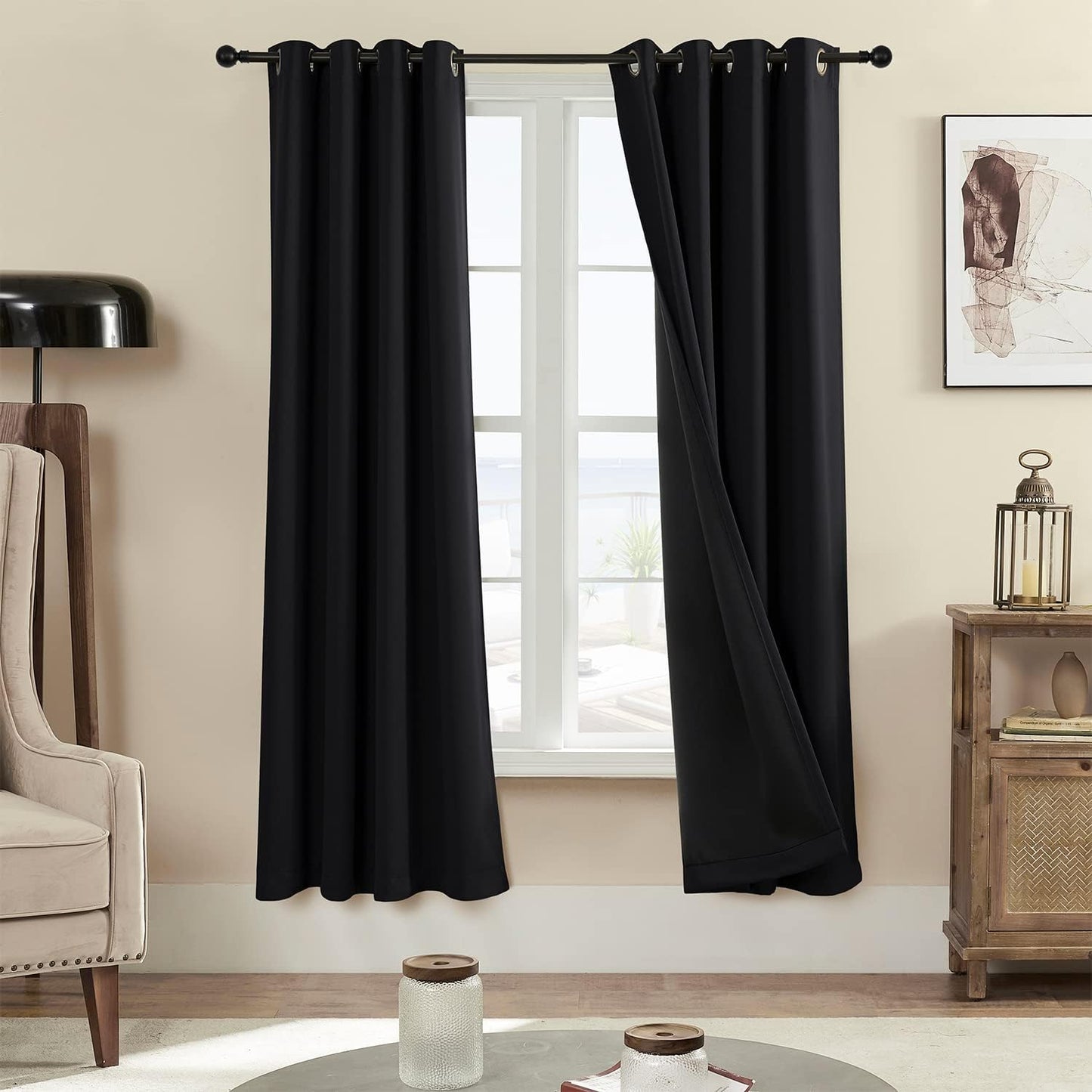 Rutterllow 100% Blackout Curtains for Complete Shade and Privacy