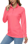 MAGCOMSEN Women's Long Sleeve 1/4 Zip UPF50+ Rash Guard (Style MKV5)