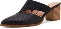 Syktkmx Women's Cutout Backless Mules Slip On Chunky Heels