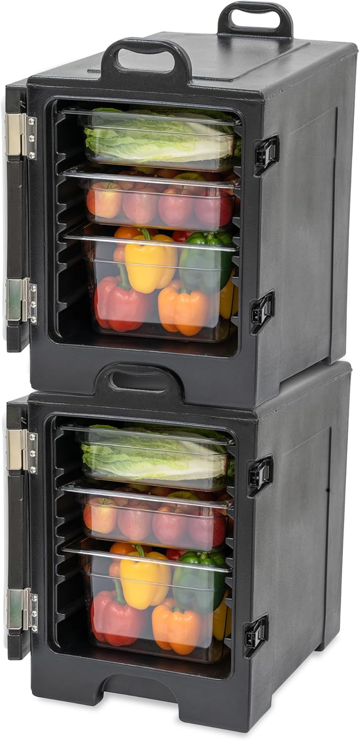 Insulated Food Pan Carrier for 5 Full-Size Pans, 2 Pack