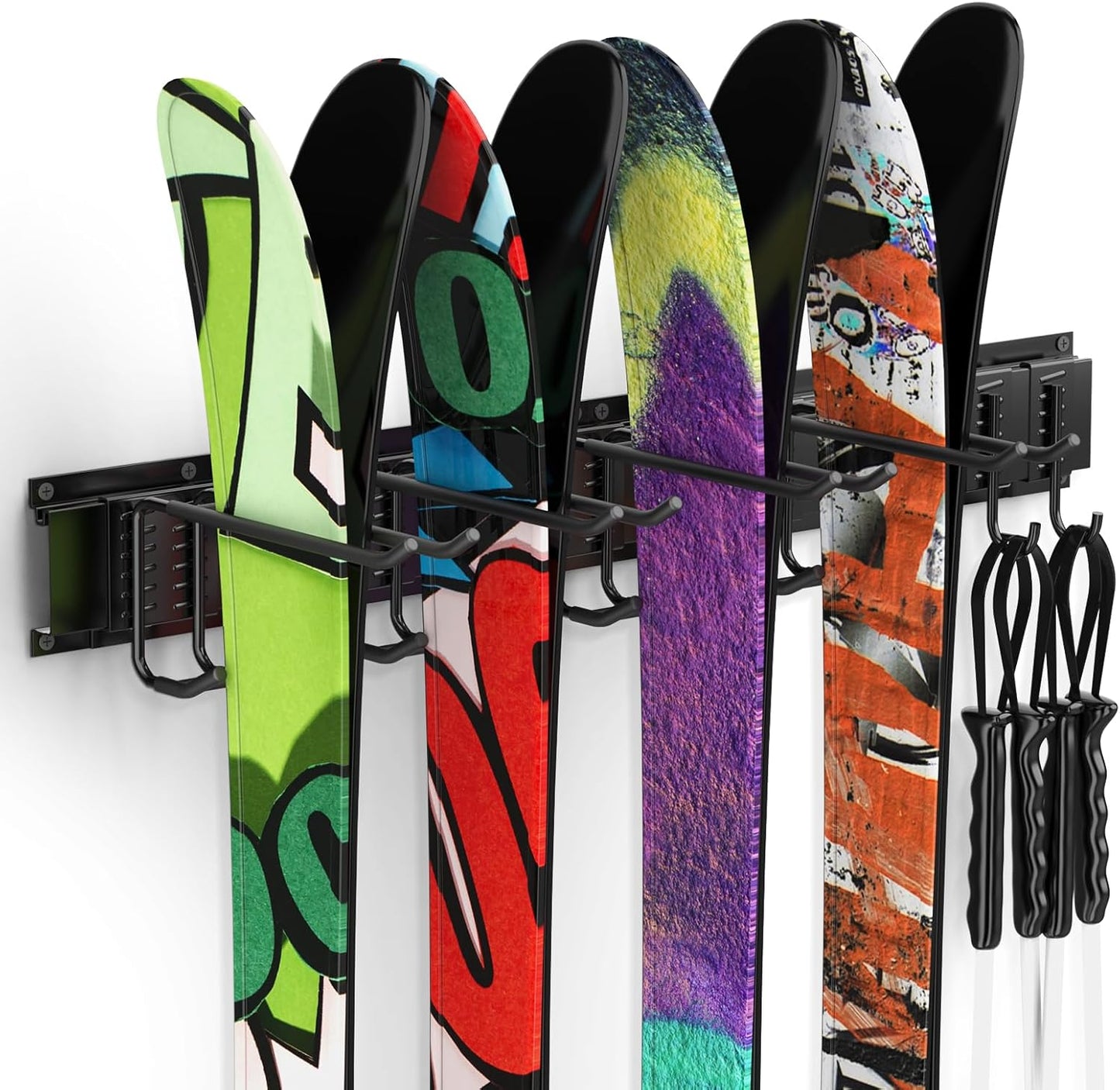 Madertool Ski Wall Rack: Organize Garage with 350lb Capacity