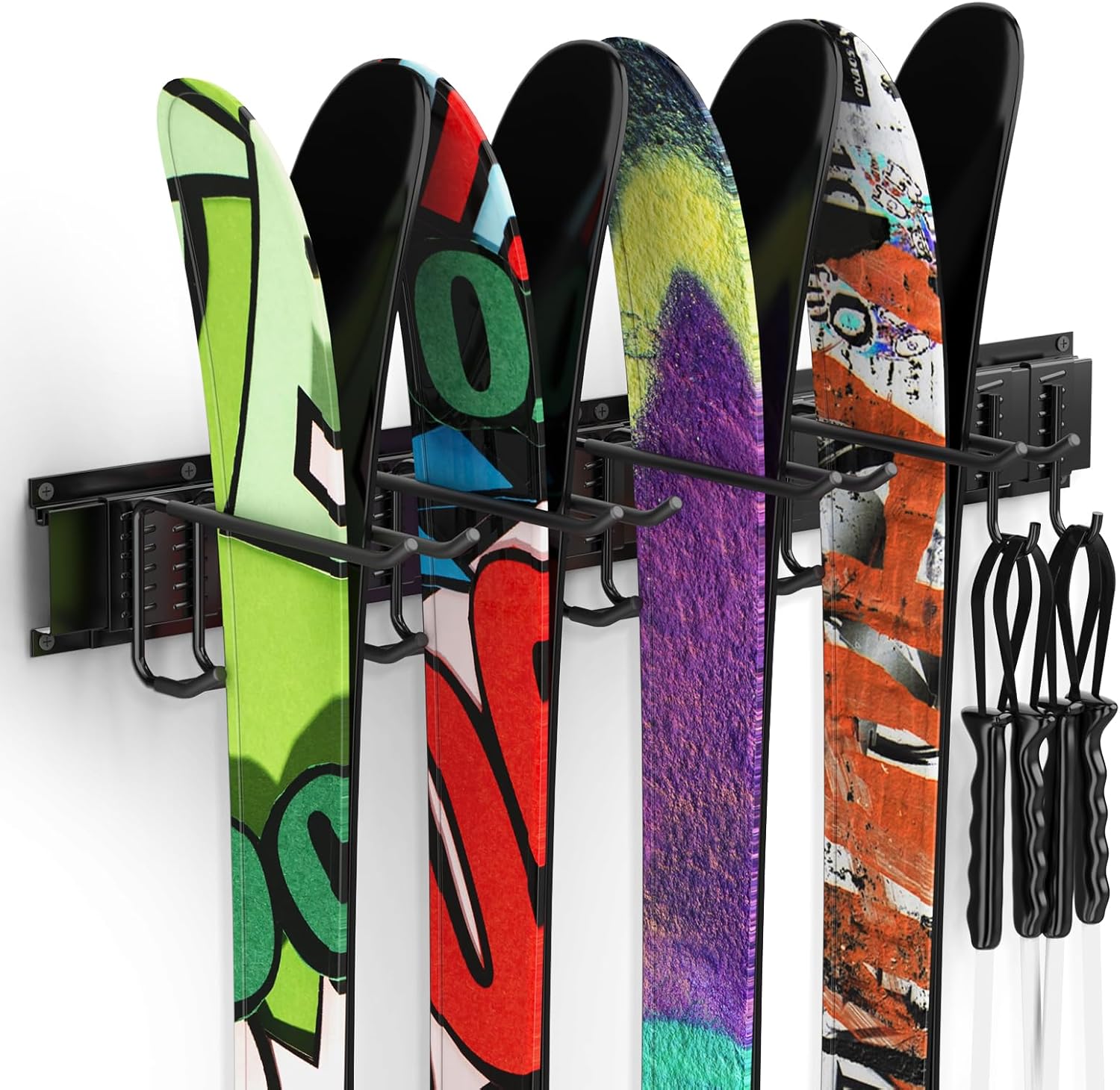 Madertool Ski Wall Rack: Organize Garage with 350lb Capacity