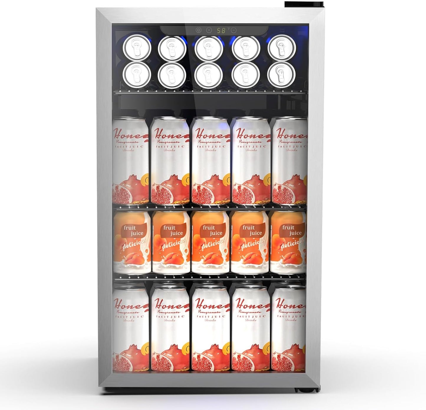 130 Can Beverage Refrigerator with Stainless Steel Glass Door